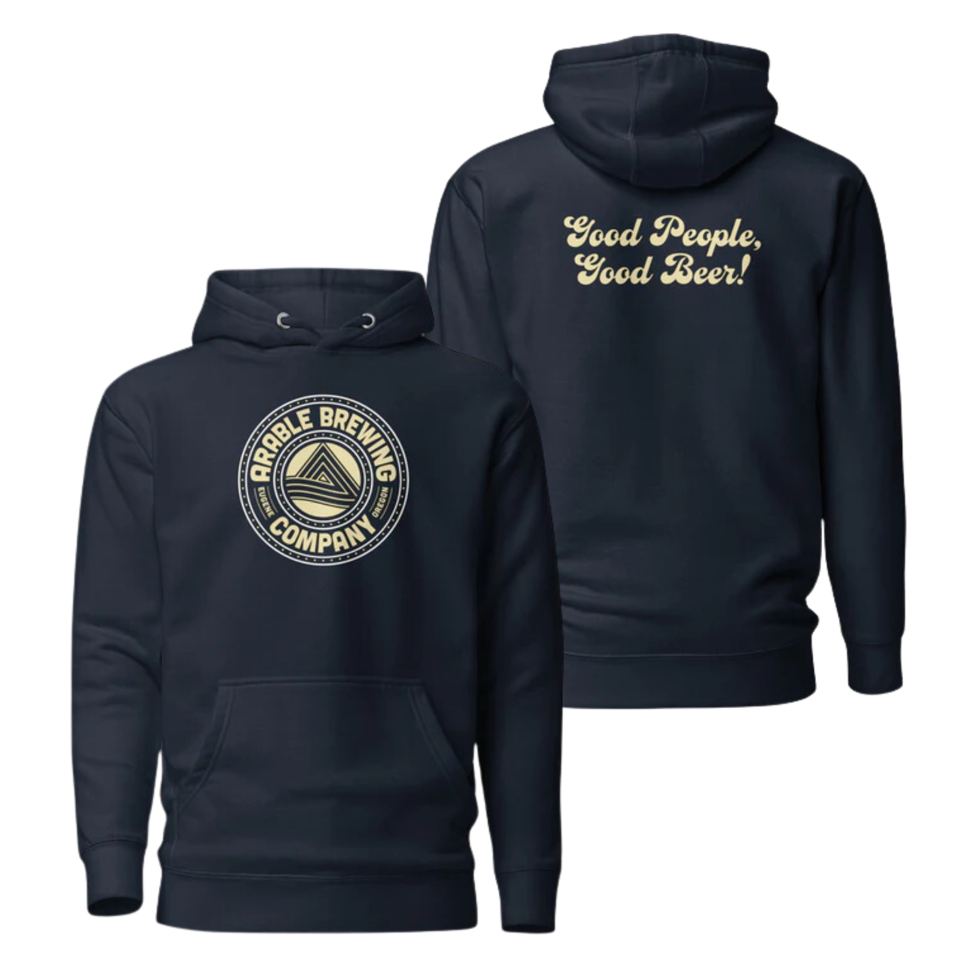 Premium Cotton Hoodie | Unisex | Round "Good People Good Beer"