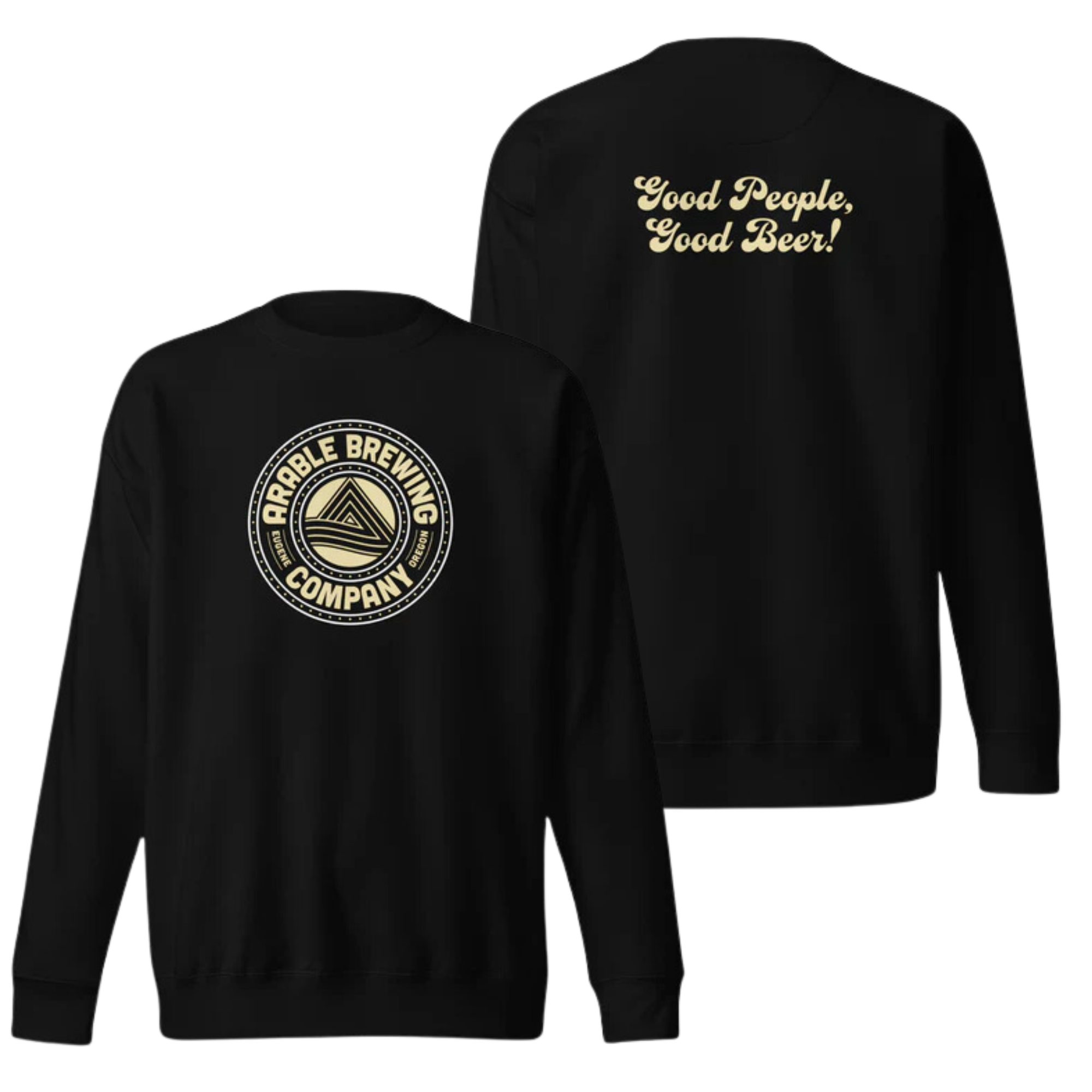 Cotton Crewneck Sweatshirt | Unisex | Round "Good People Good Beer"