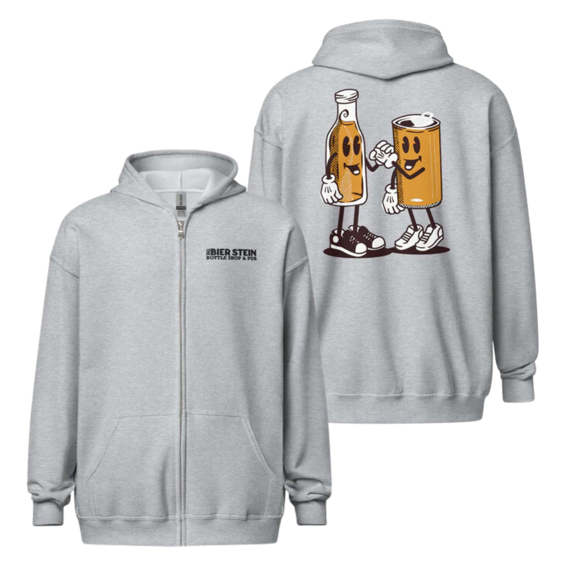 Zip Hoodie | Embroidered Front | Bottle Love Cans