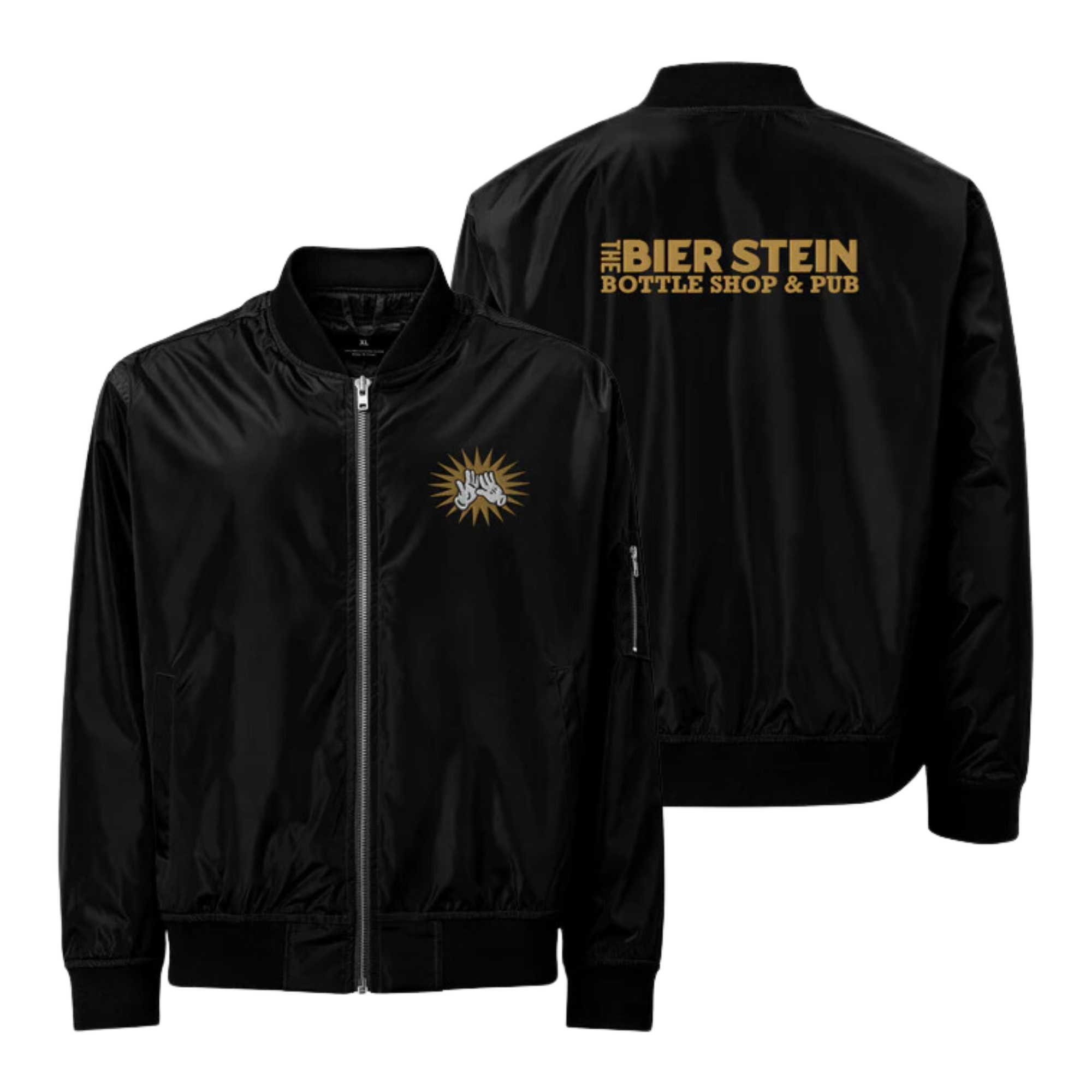 Embroidered Bomber Jacket | Old Gold Logo