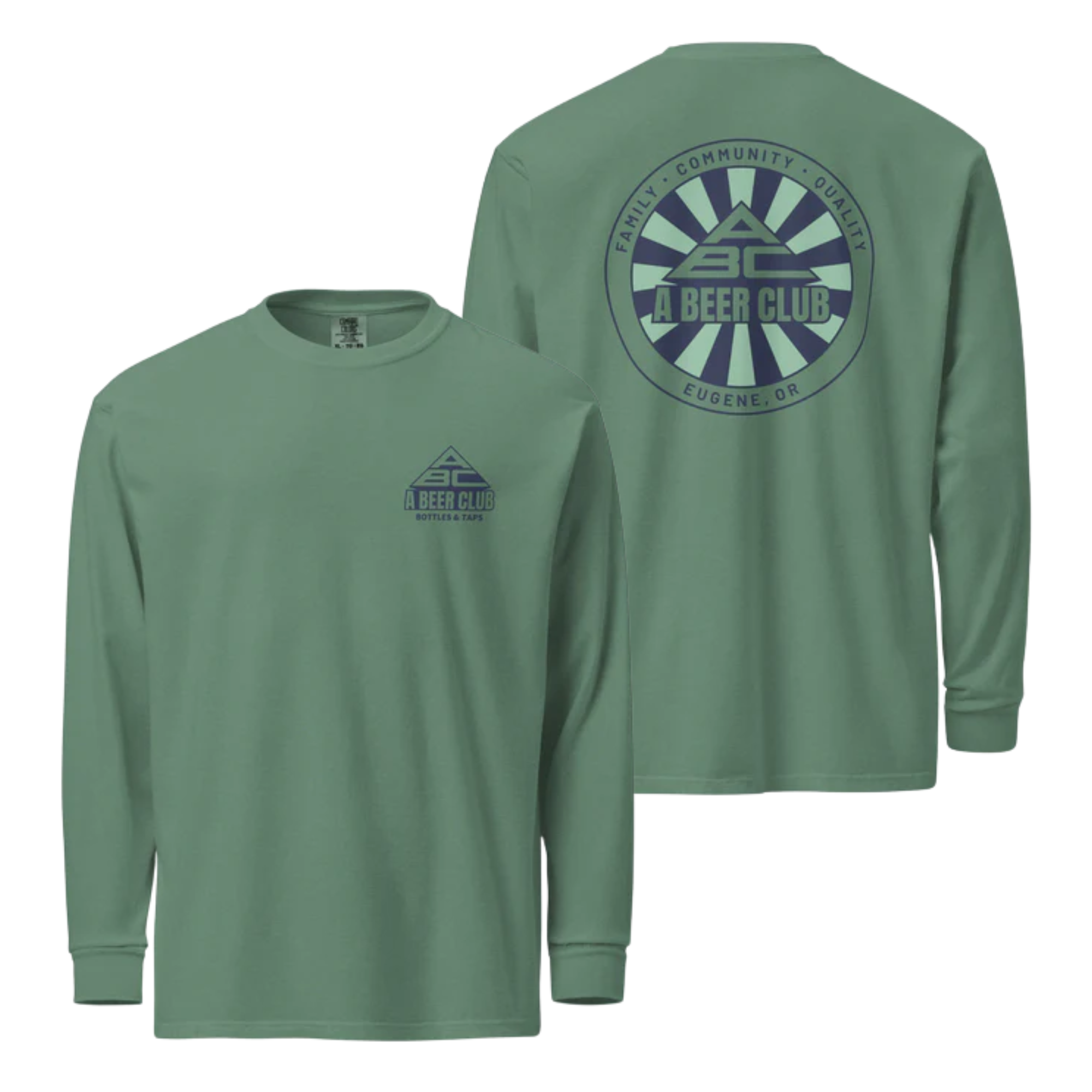 Comfort Colors Long Sleeve | Navy & Green Sunburst