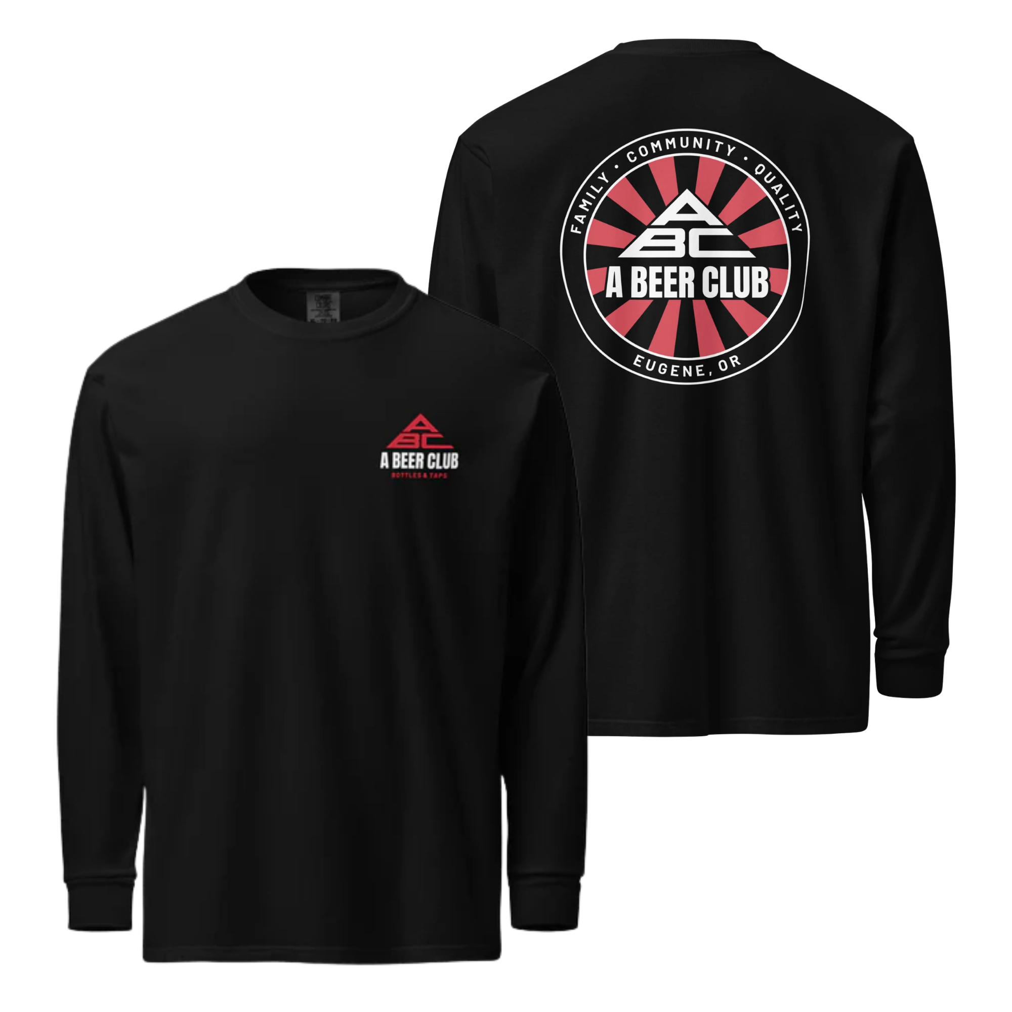 Comfort Colors Long Sleeve | Black & Red Sunburst