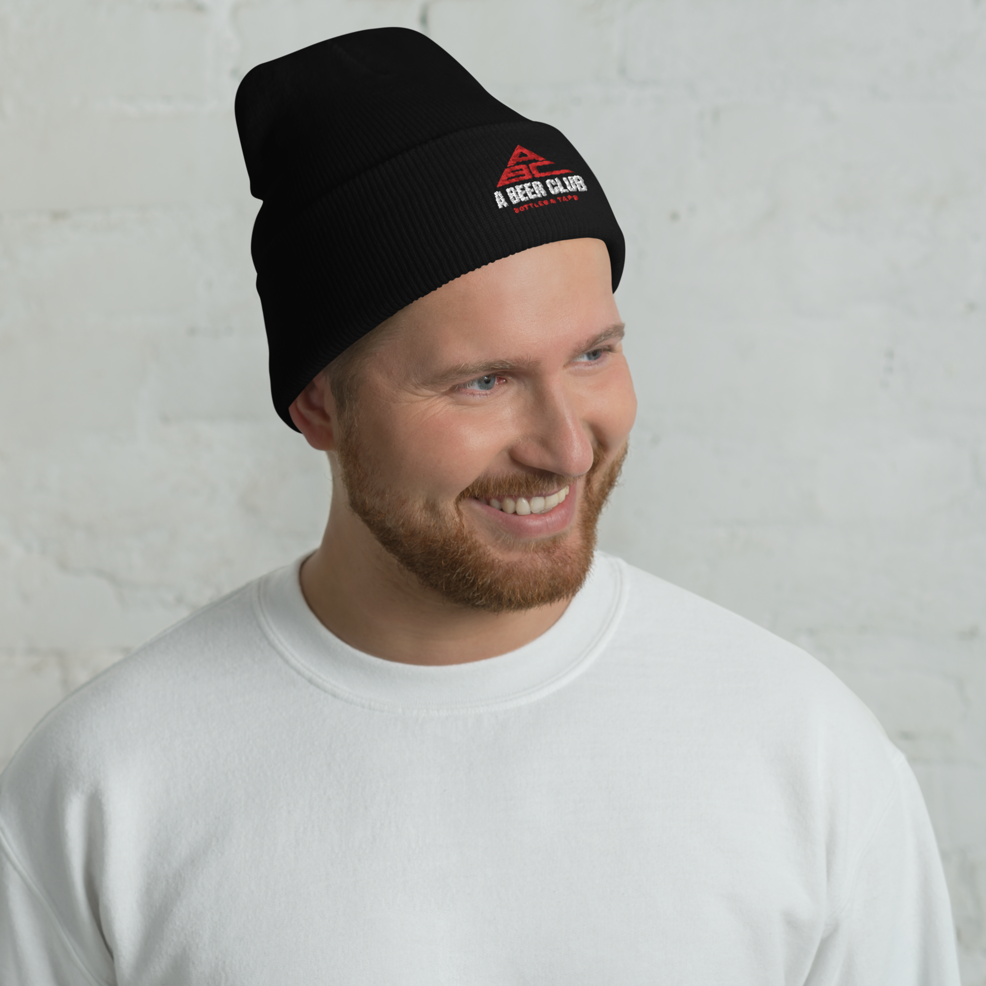 Cuffed Beanie | Embroidered | OG White & Red