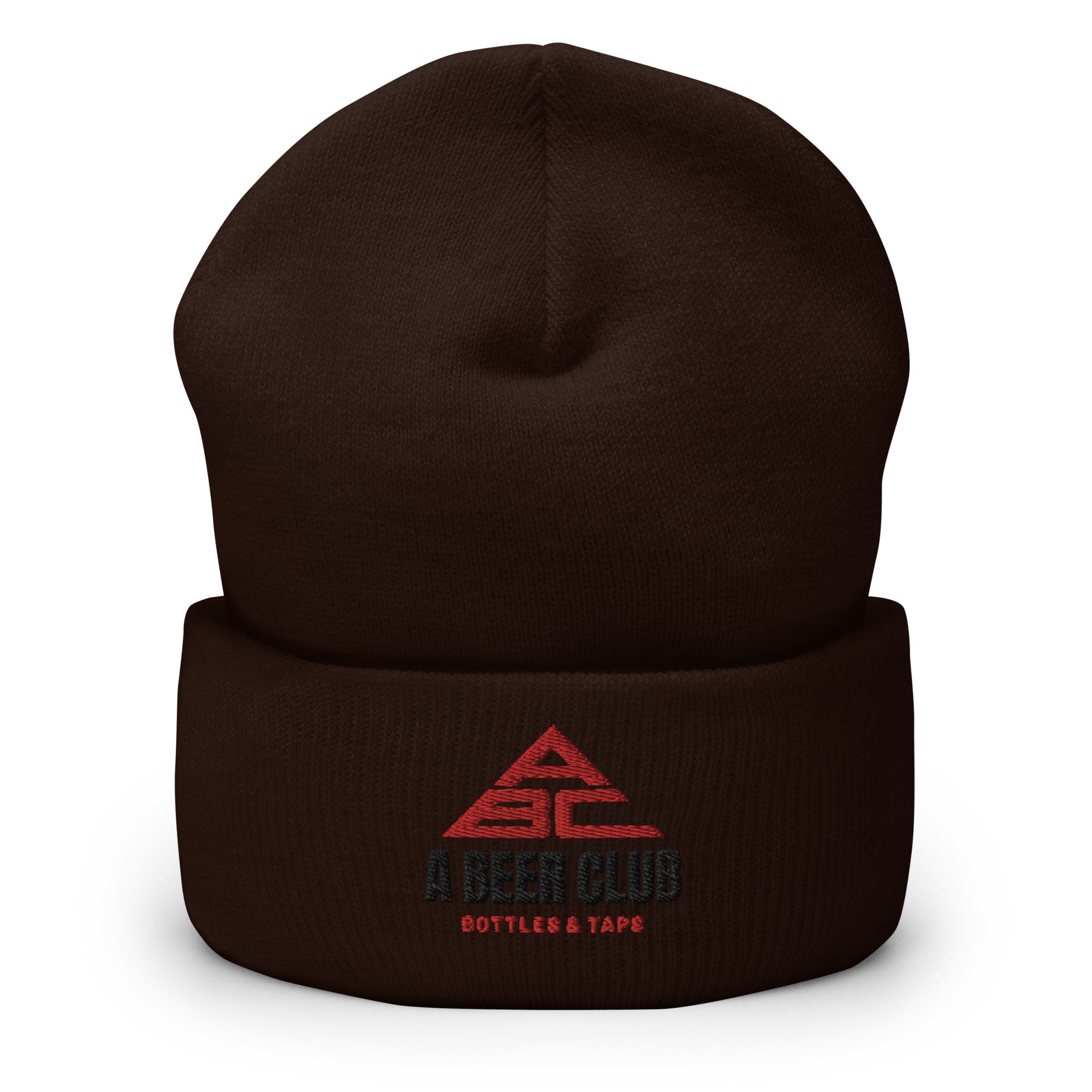 Buy brown Cuffed Beanie | Embroidered | OG Black &amp; Red