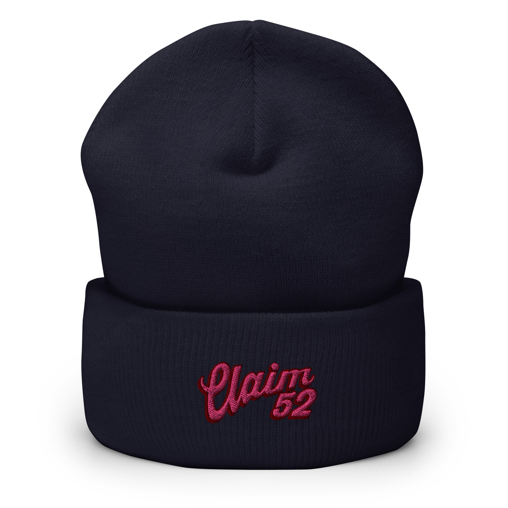 Buy navy Cuffed Beanie | Embroidered | OG Flamingo