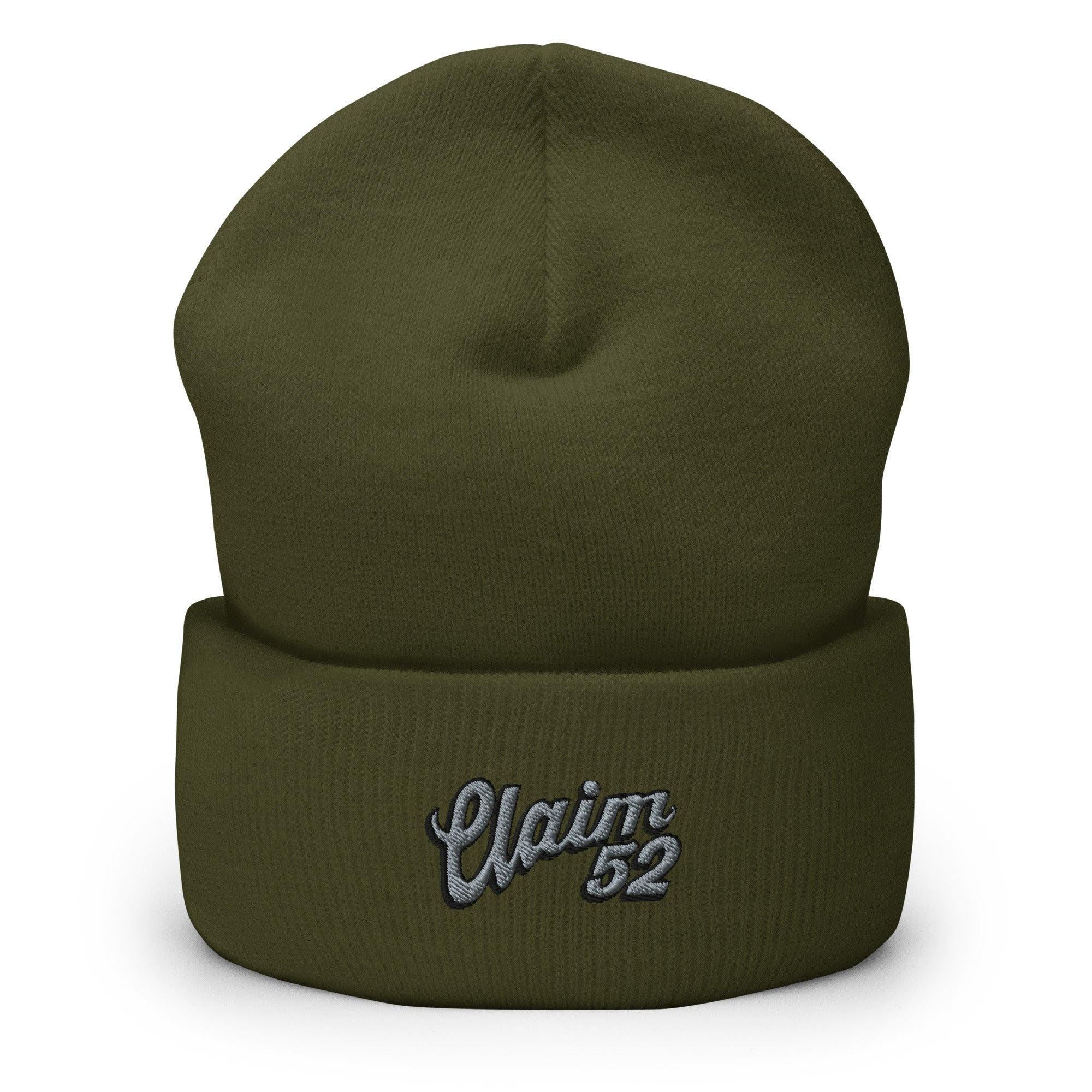 Buy olive Cuffed Beanie | Embroidered | OG Grey
