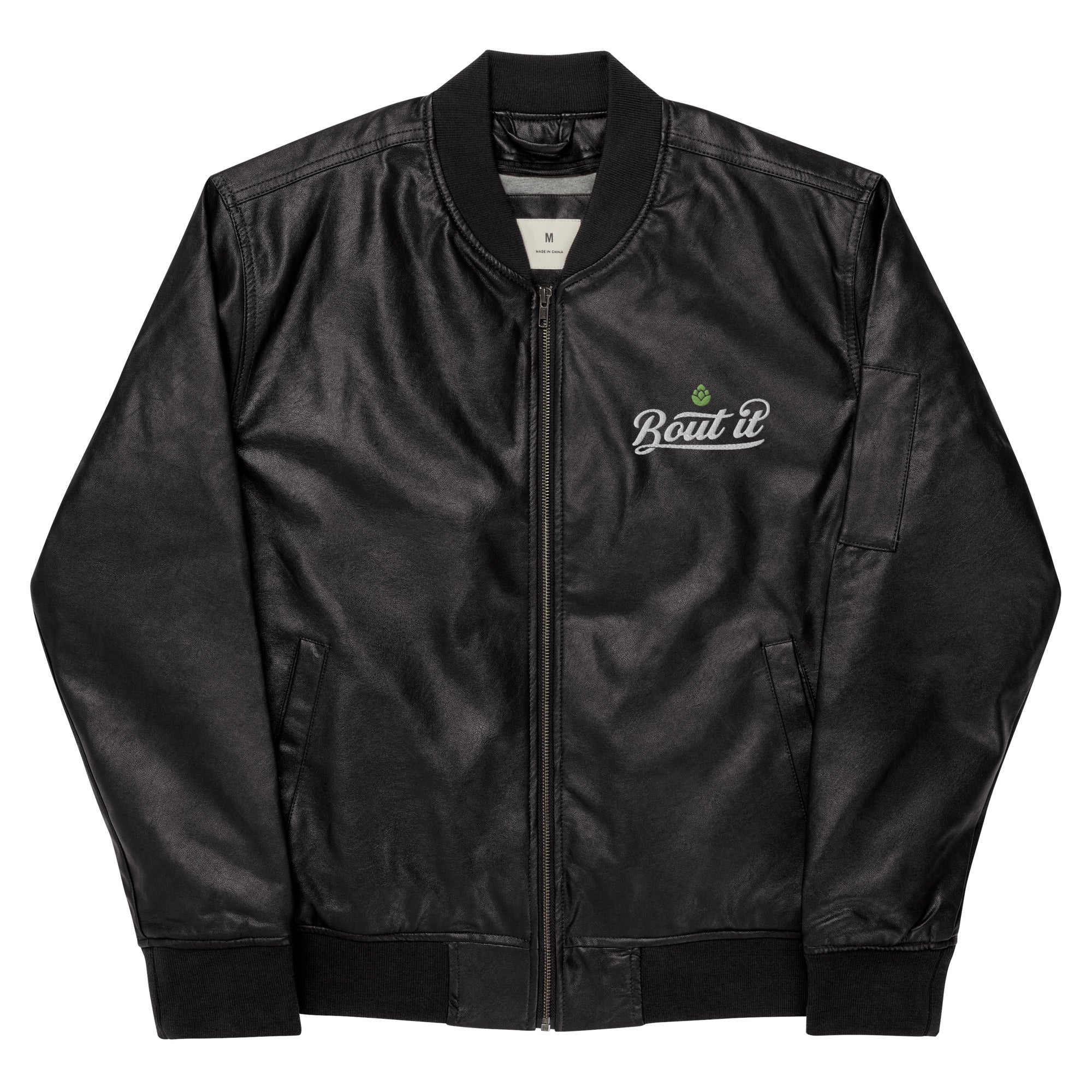Leather-like Bomber Jacket | Unisex | Light logo