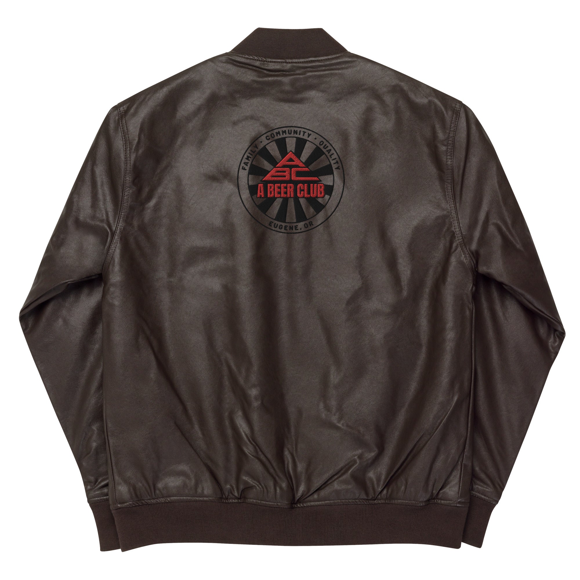 Leather-like Embroidered Bomber Jacket | Unisex - 0
