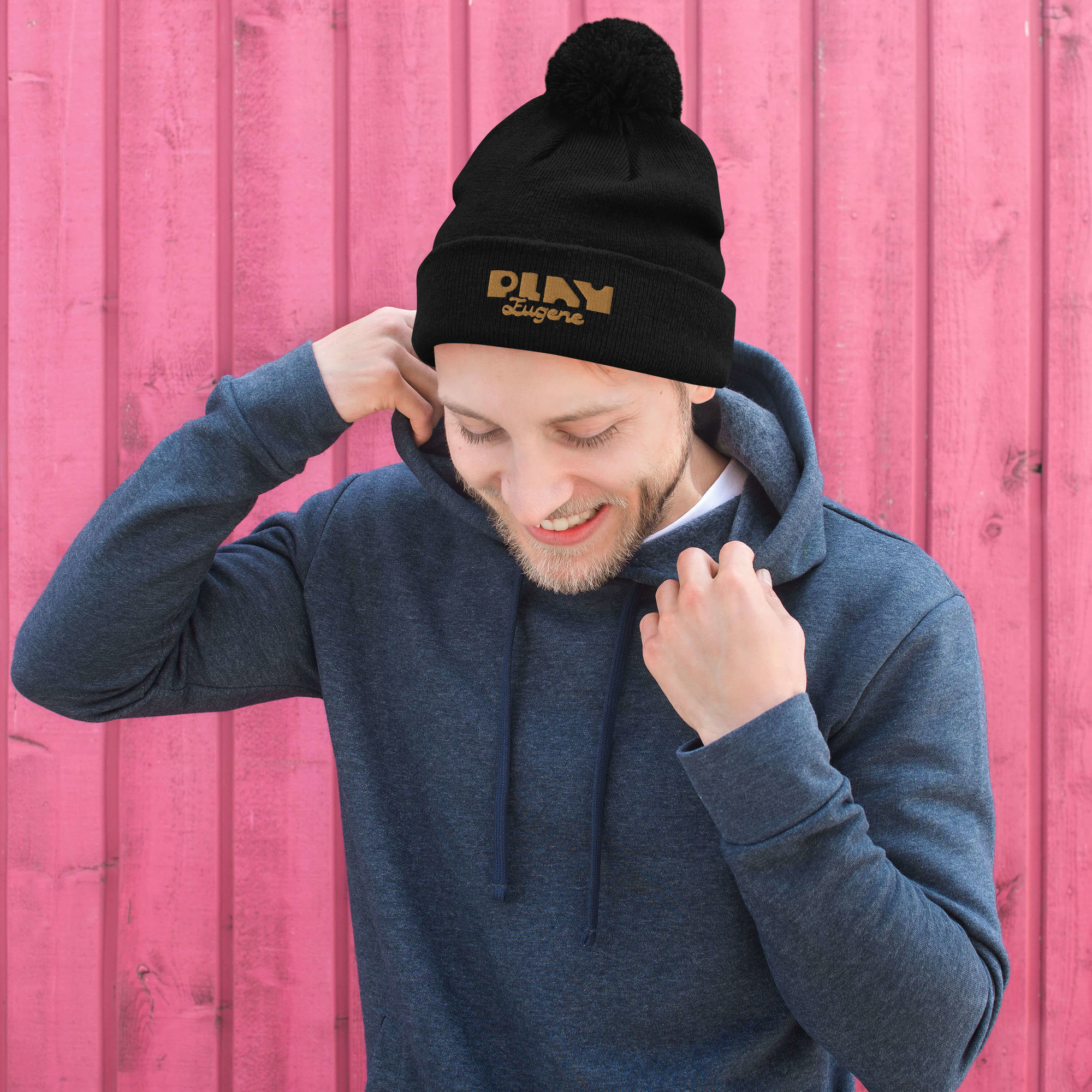 Black Pom Pom Hat | Pom Pom Beanie | Bout It Merch