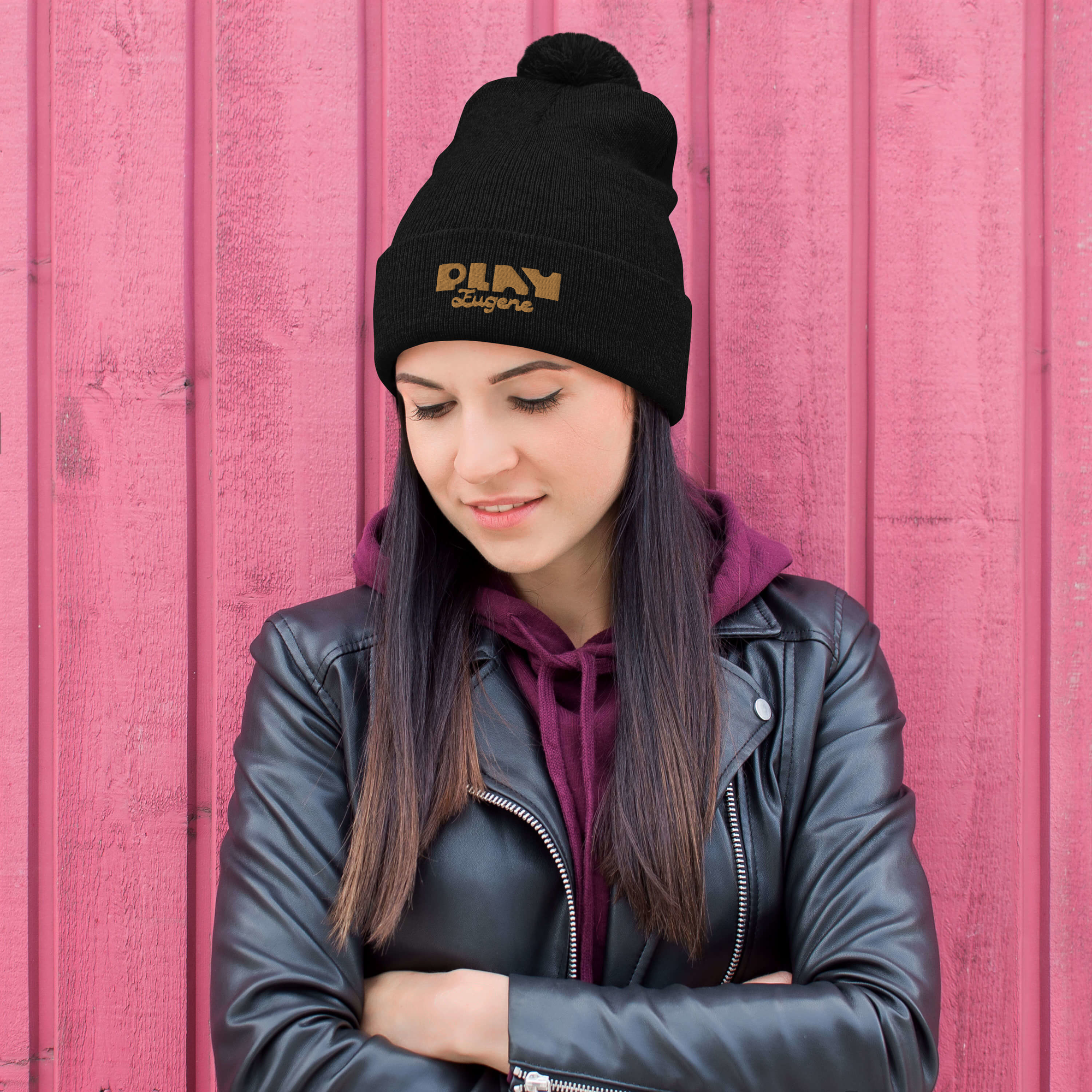 Black Pom Pom Hat | Pom Pom Beanie | Bout It Merch