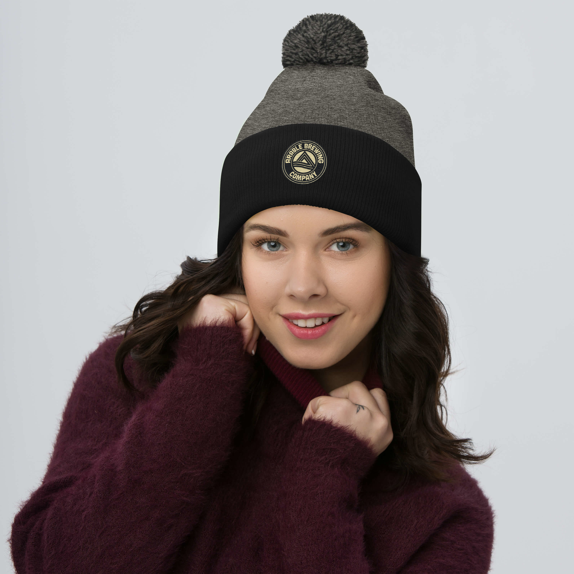 Pom-Pom Beanie | Embroidered | Round logo