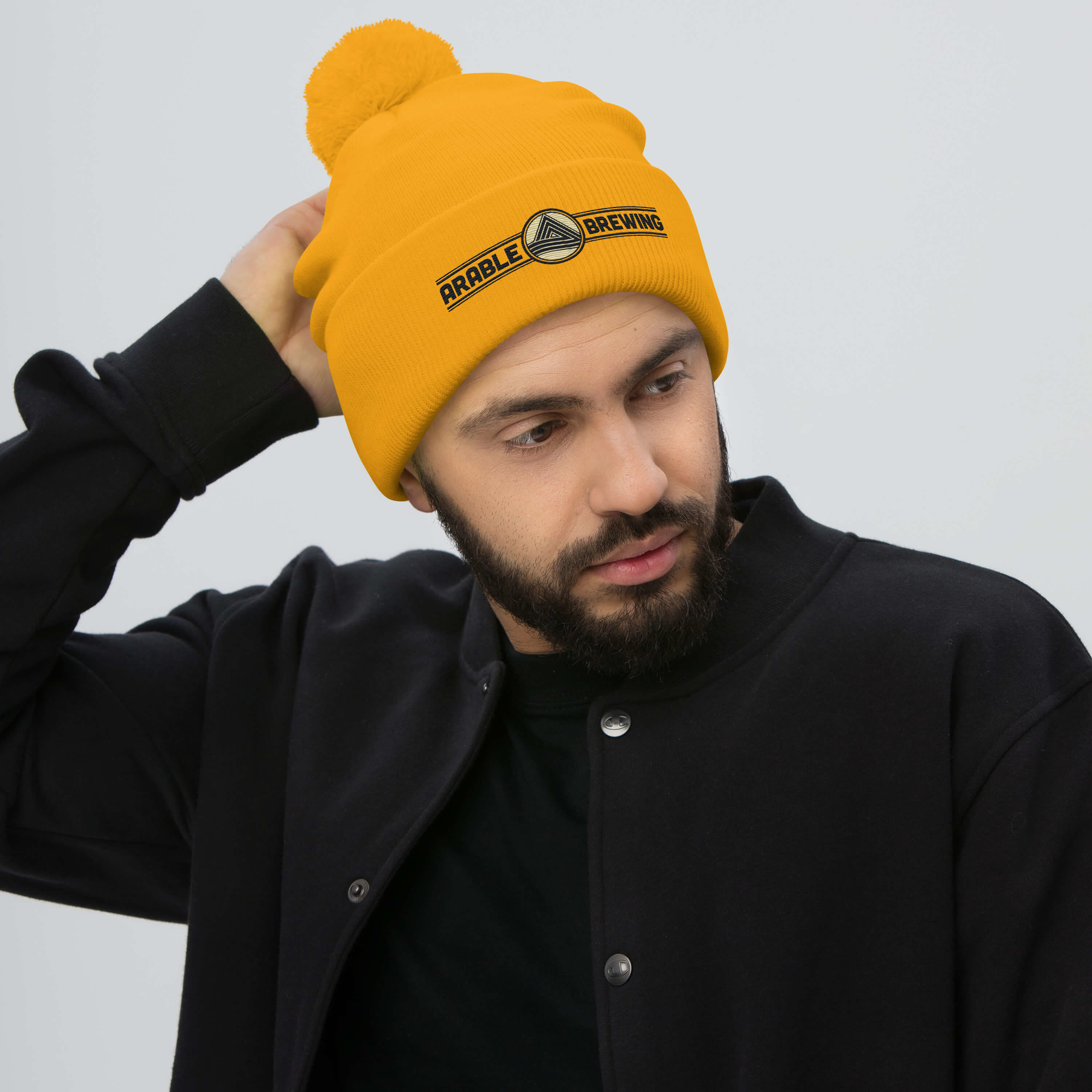 Pom-Pom Beanie | Embroidered | Horizontal logo