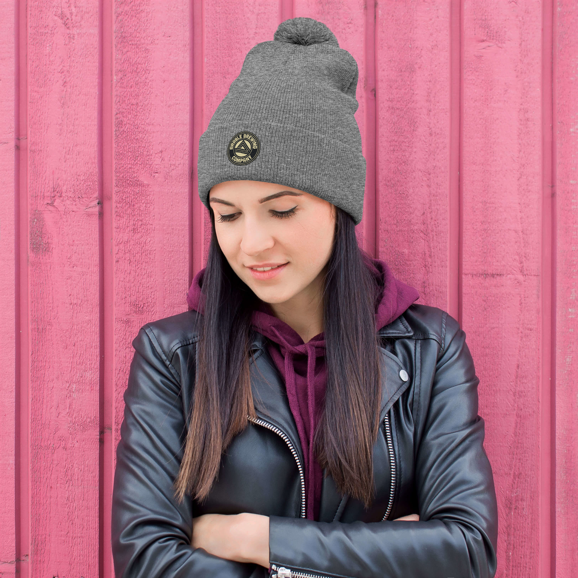 Pom-Pom Beanie | Embroidered | Round logo