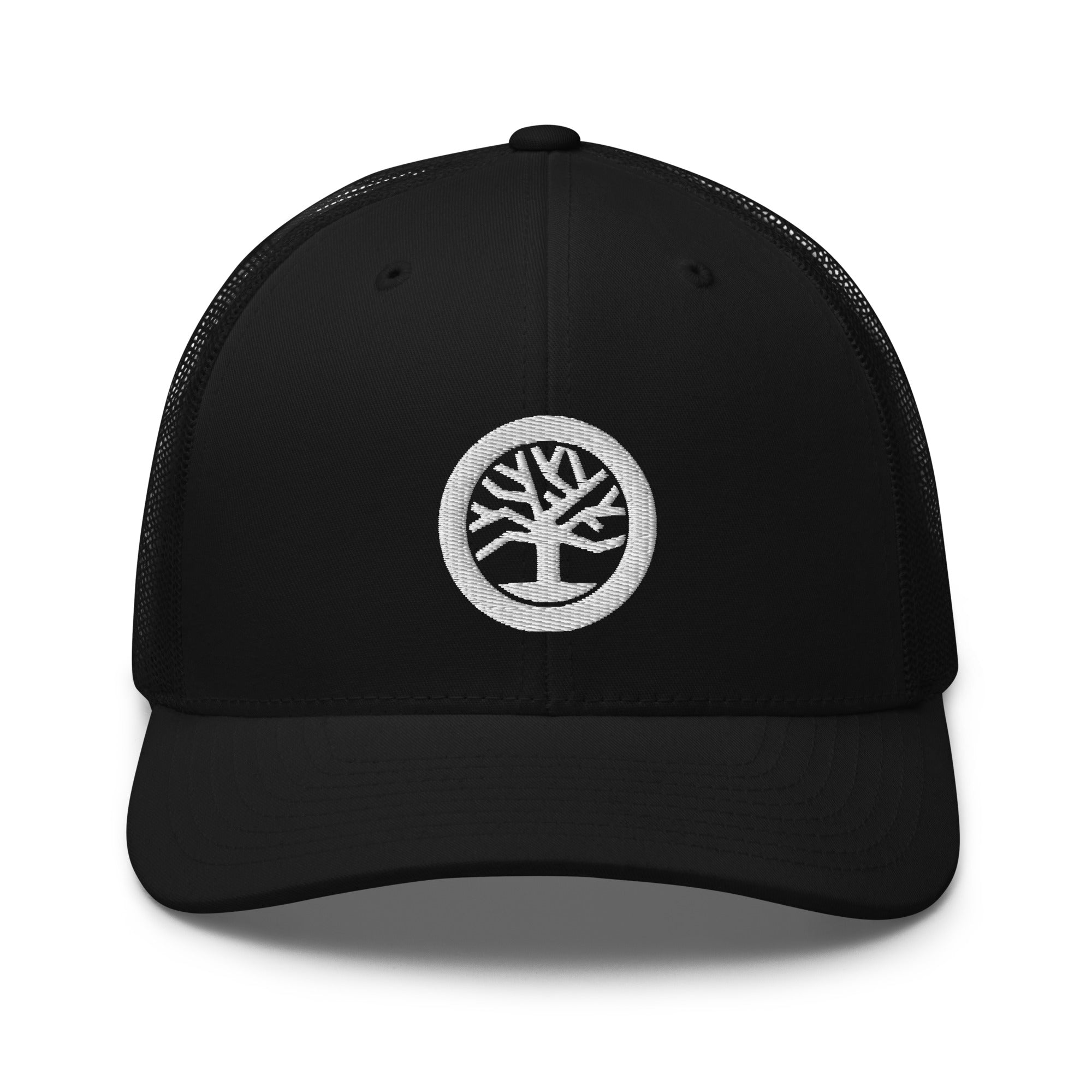 Buy black Trucker Hat | Embroidered | White OAK