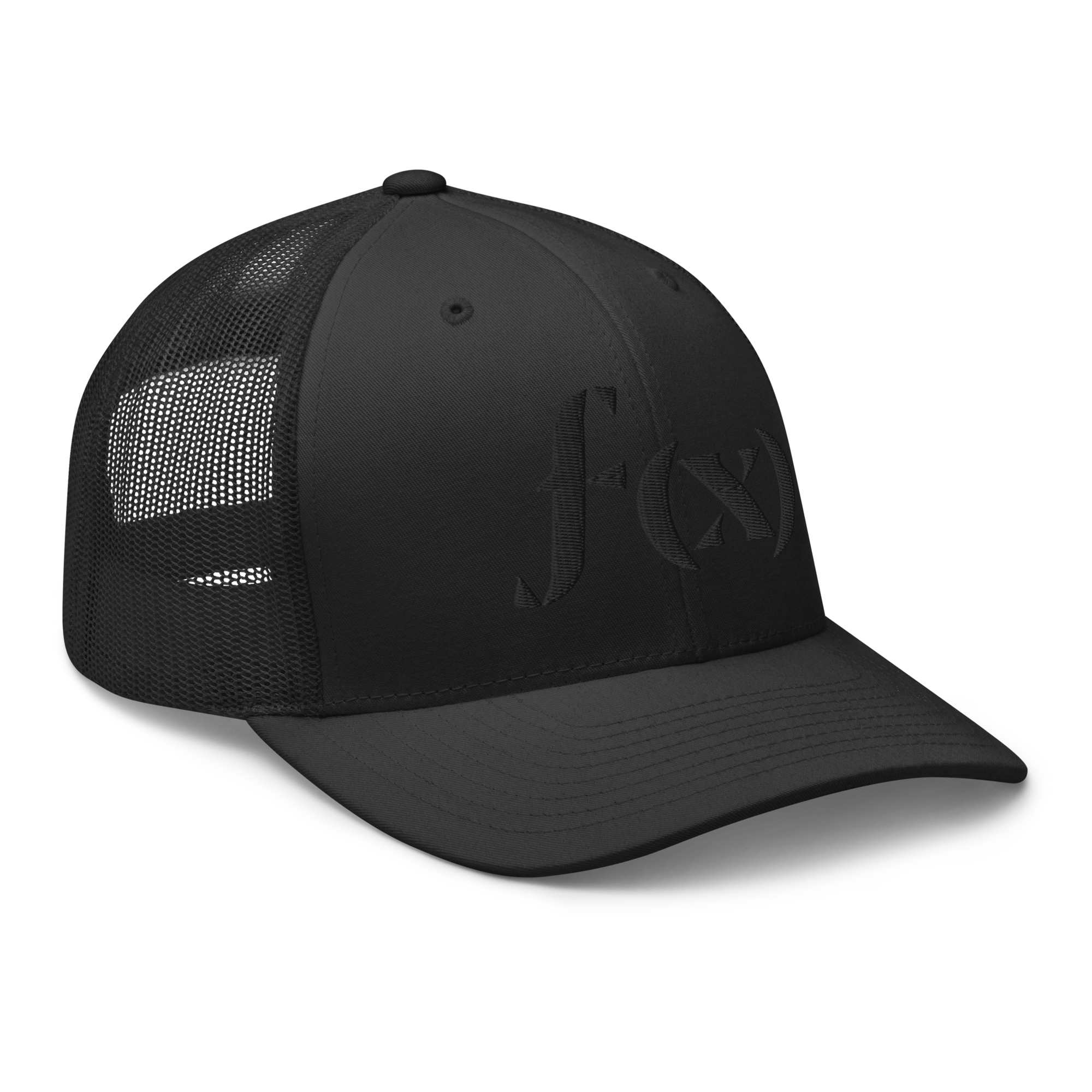 Trucker Hat | Embroidered Black on Black