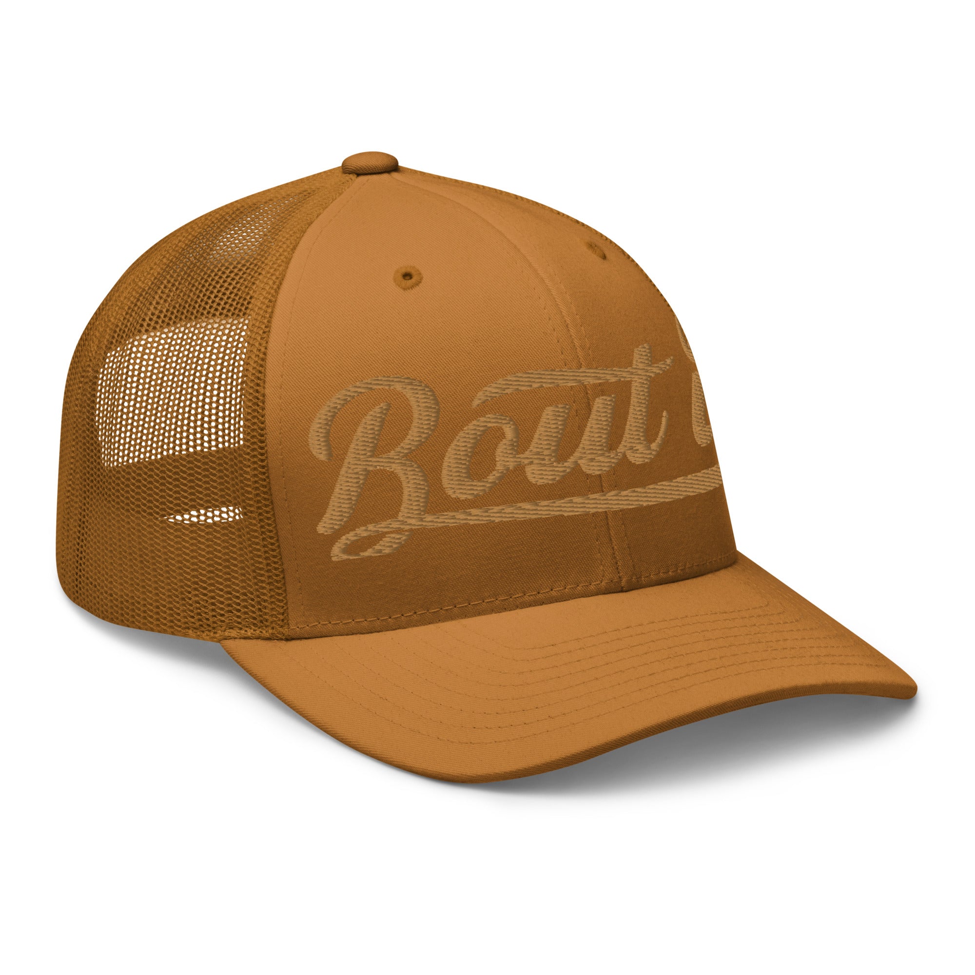 Brown Trucker Hats | Embroidered Logo Hat | Bout It Merch