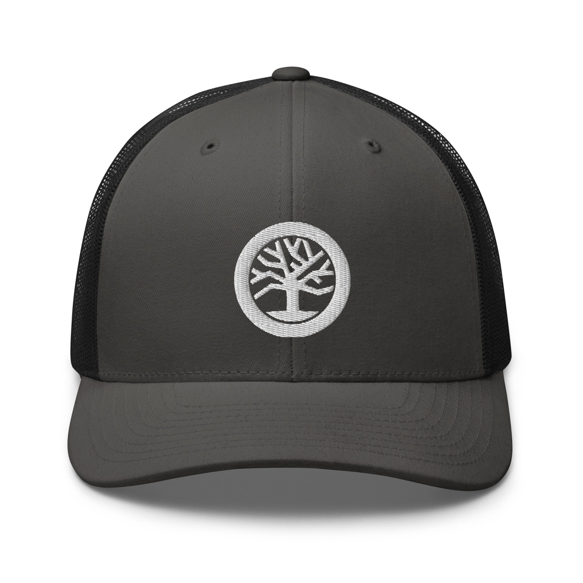 Buy charcoal-black Trucker Hat | Embroidered | White OAK