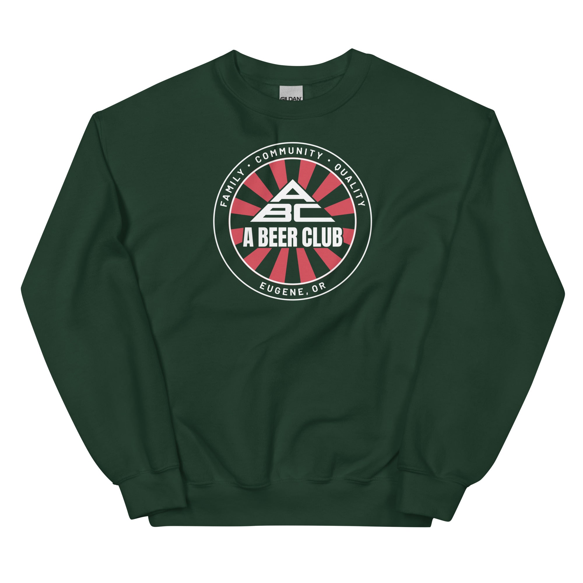 Buy forest-green Premium Sweatshirt | Unisex | Red  &amp; White Sunburst