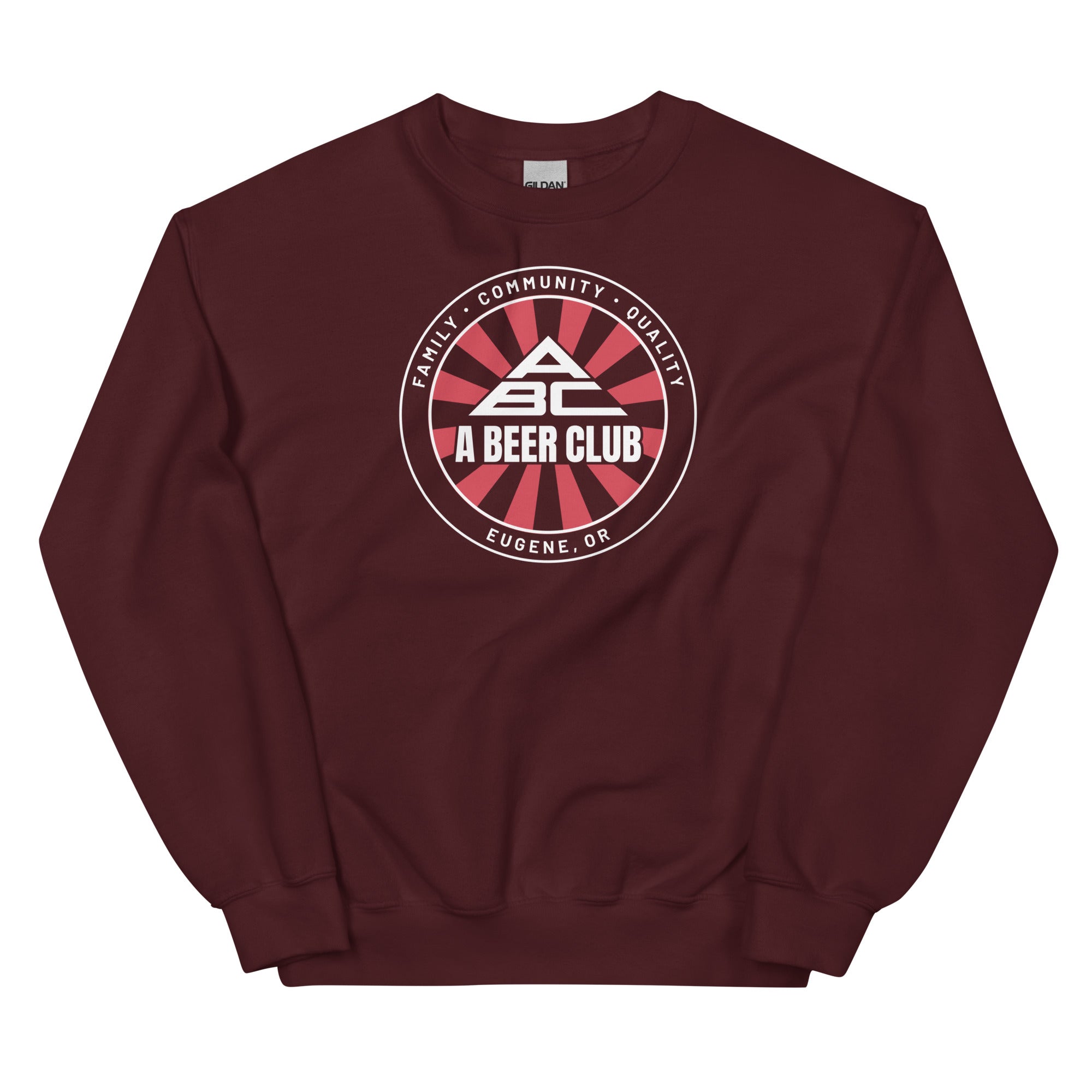 Buy maroon Premium Sweatshirt | Unisex | Red  &amp; White Sunburst