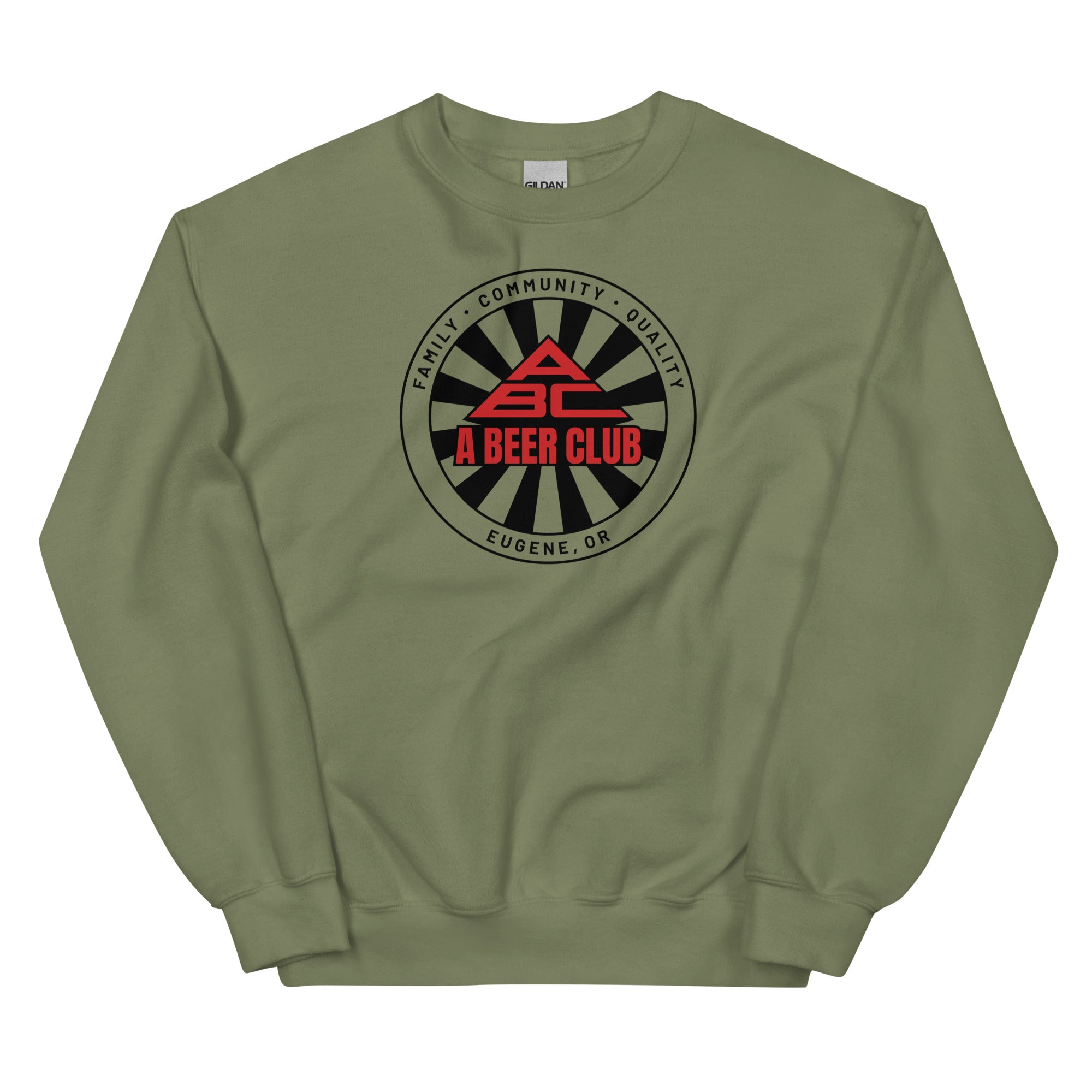 Buy military-green Premium Sweatshirt | Unisex | Black &amp; Red Sunburst