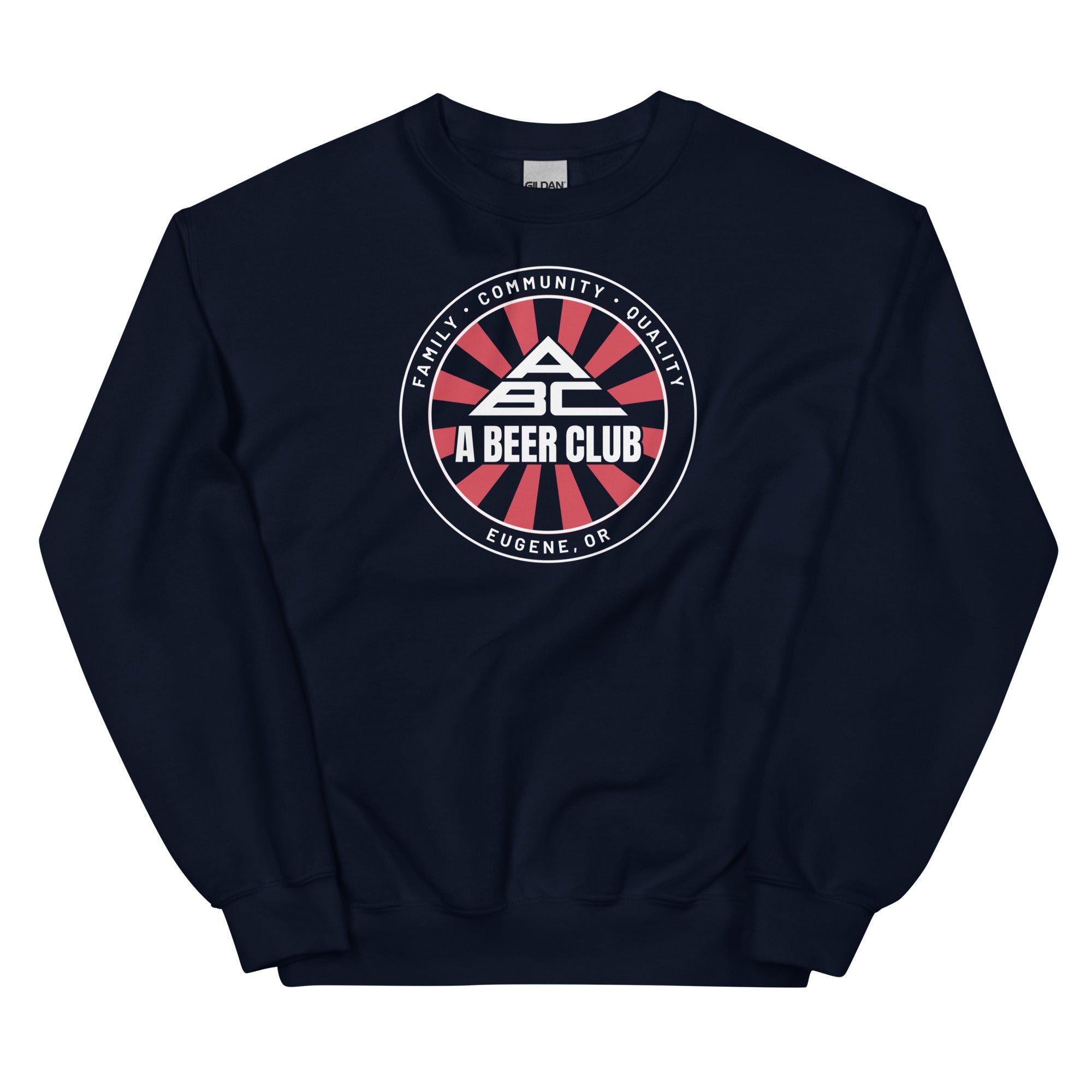 Premium Sweatshirt | Unisex | Red  & White Sunburst - 0