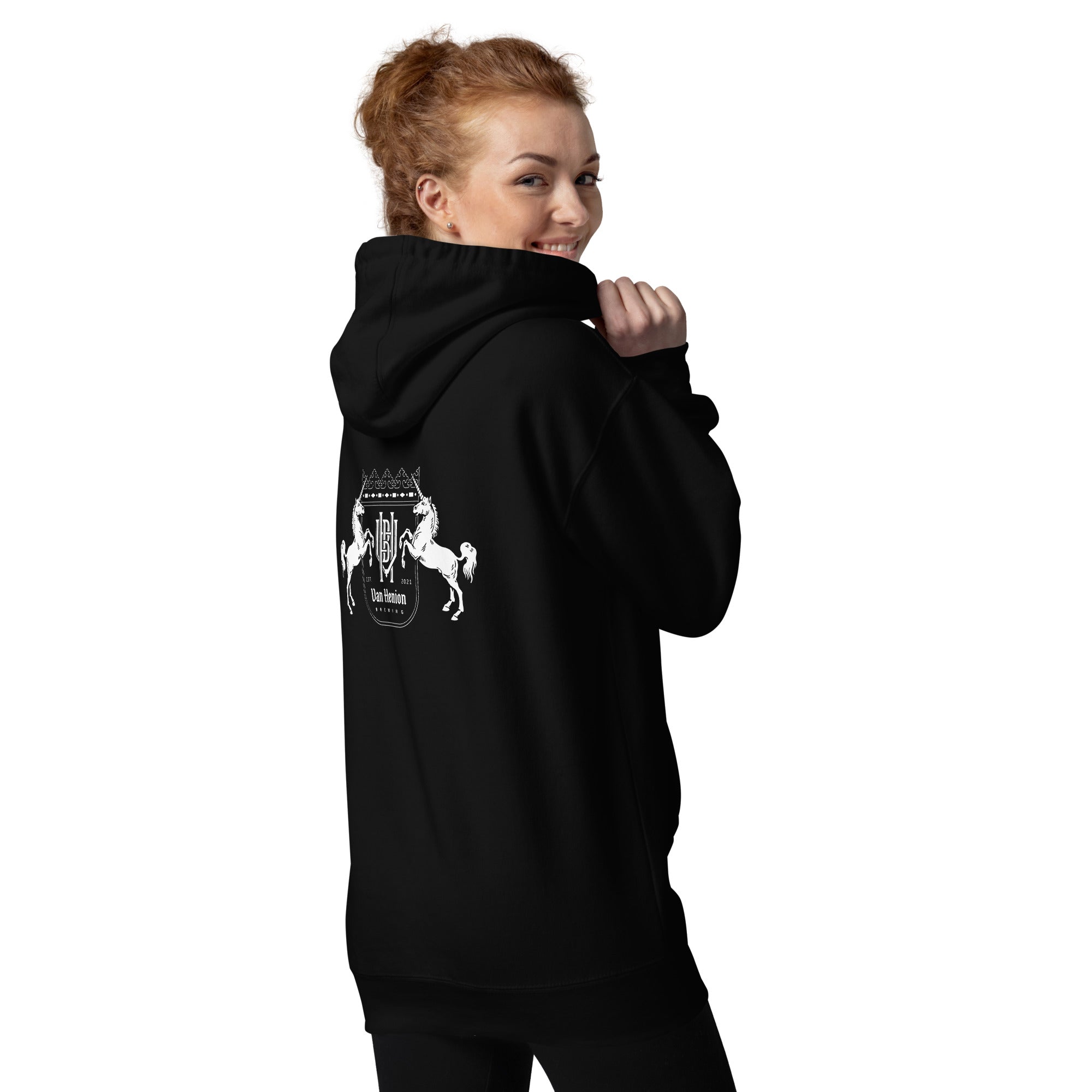 Premium Cotton Hoodie | Unisex | Black Unicorns