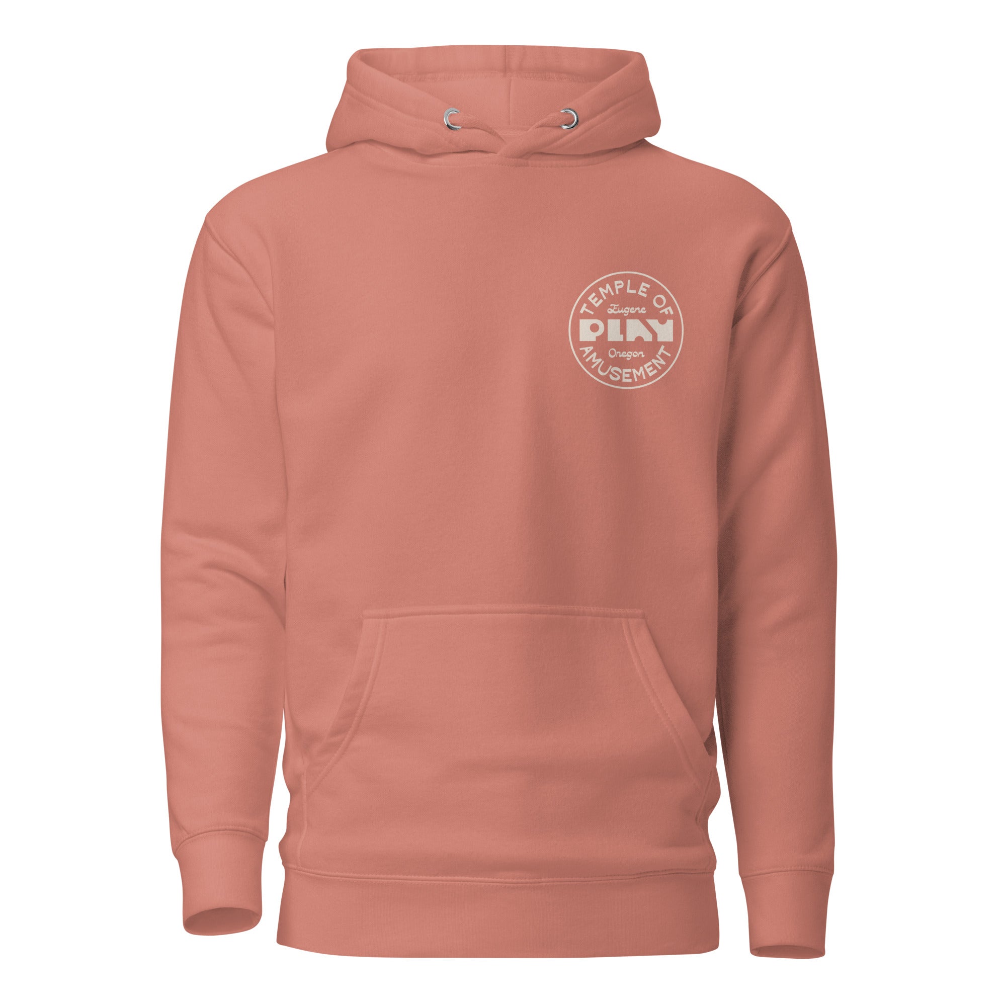 Buy dusty-rose Premium Hoodie | Unisex | Faded White Badge | Square