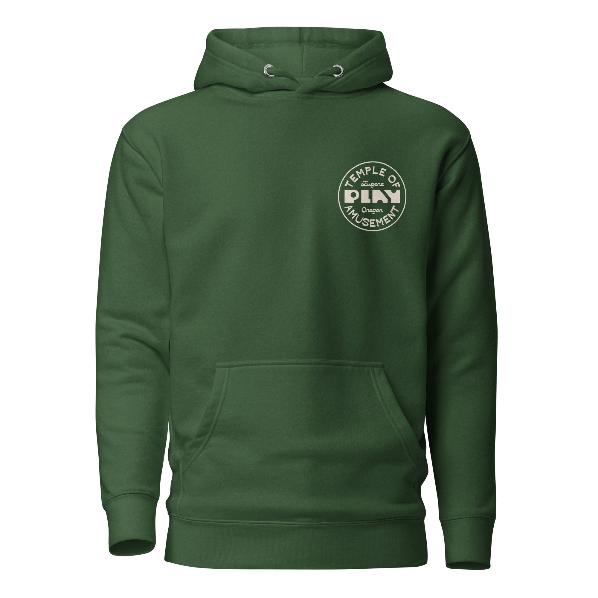 Buy forest-green Premium Hoodie | Unisex | Faded White Badge | Square