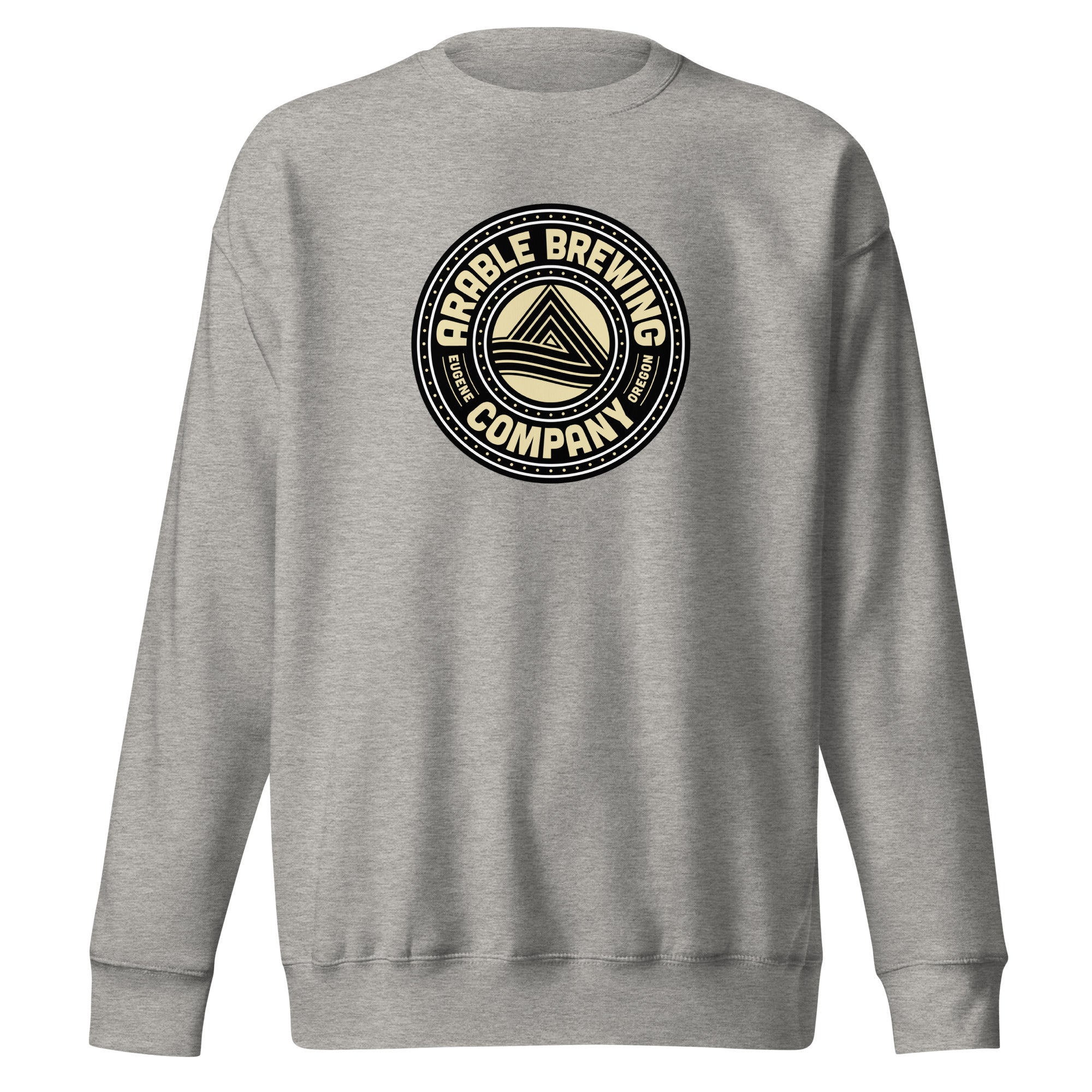 Buy carbon-grey Cotton Crewneck Sweatshirt | Unisex | Round &quot;Good People Good Beer&quot;