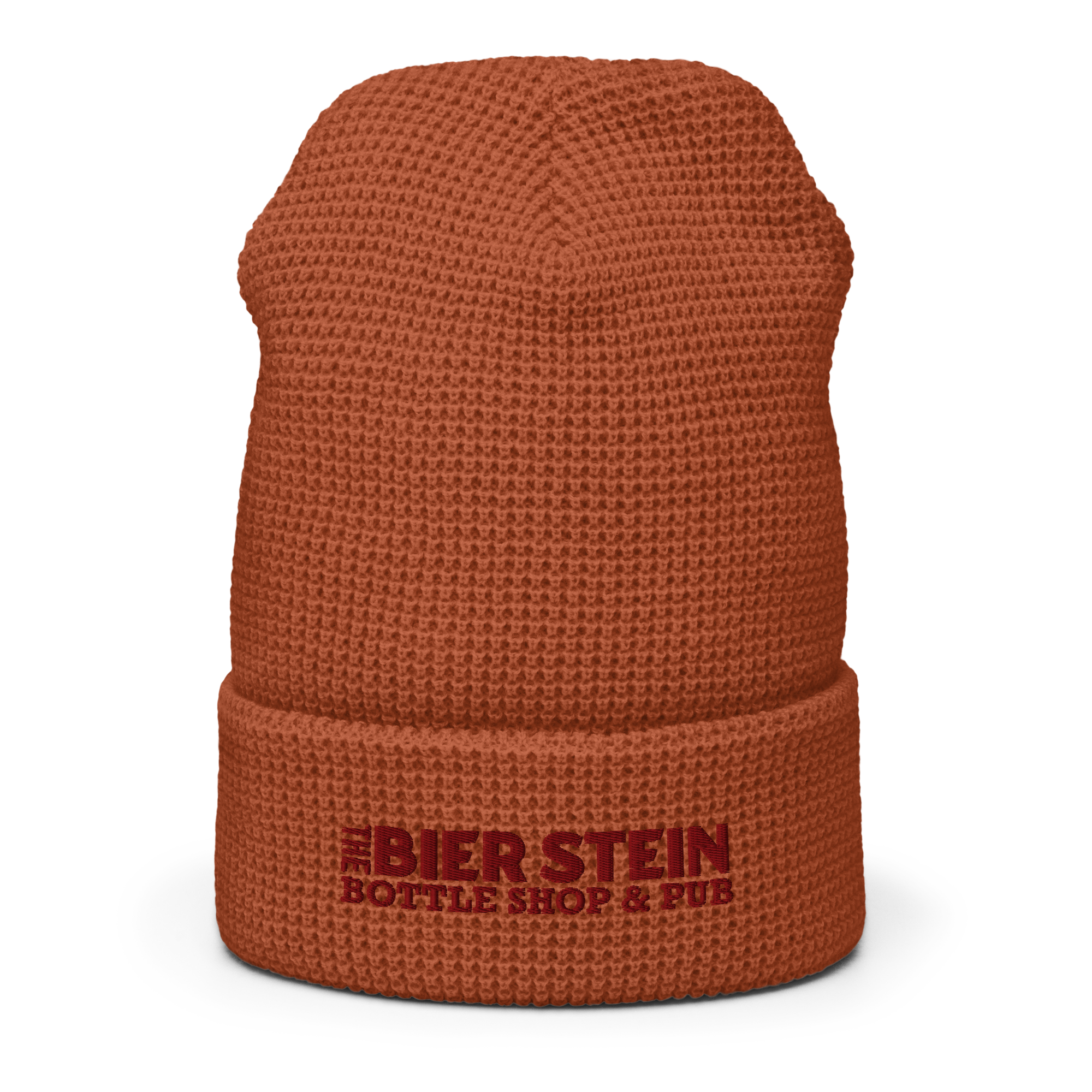 Waffle beanie | Maroon Lettering