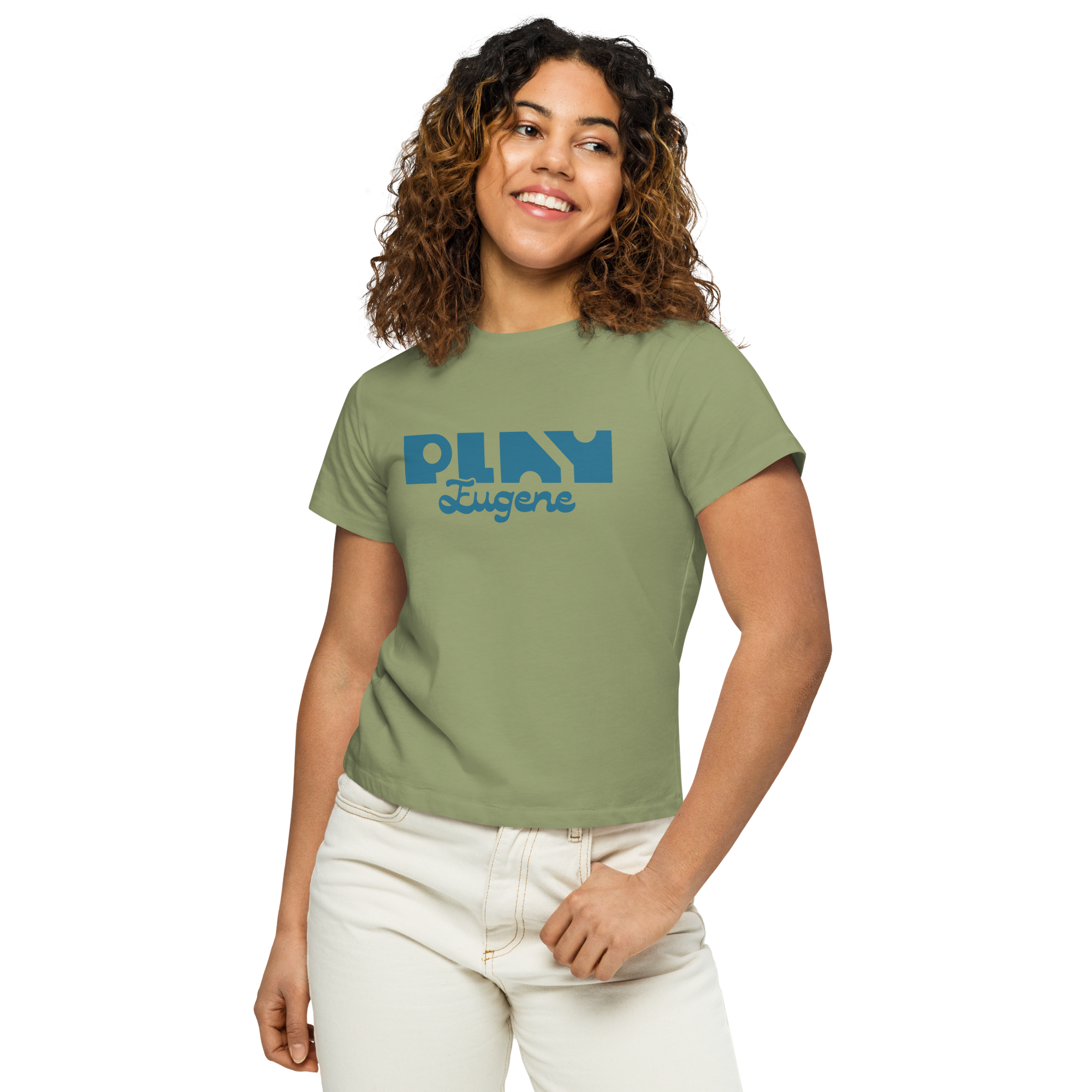 Women's Graphic Tee | Play Eugene Crop Tee | Bout It Merch