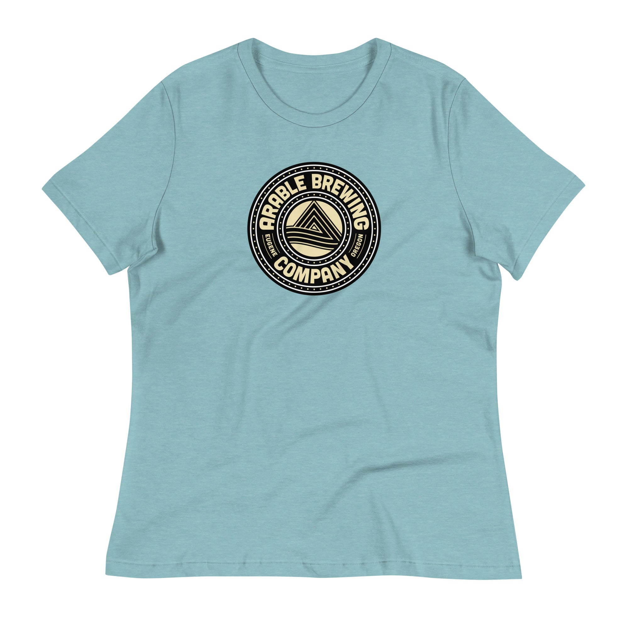 Buy heather-blue-lagoon Women&#39;s Relaxed Tee | Round &quot;Good People Good Beer&quot;