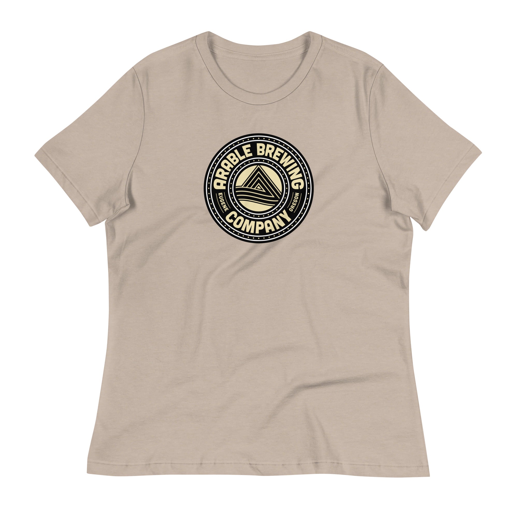 Buy heather-stone Women&#39;s Relaxed Tee | Round &quot;Good People Good Beer&quot;